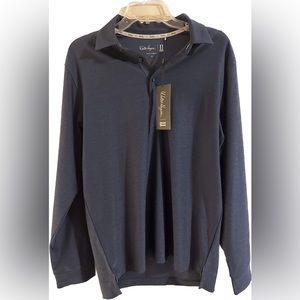 NWT Walter Hagen Golf Perfect 11 long-sleeve polo, Navy Heather, size Small